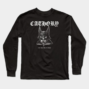 Metal cat Cathory black metal style Long Sleeve T-Shirt